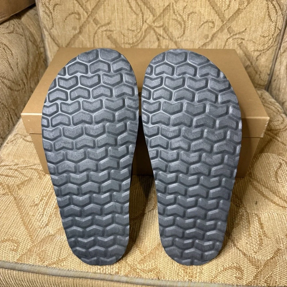 Burberry London England EKD Embossed Leather Slides Black Men's Size US 7 UK 6